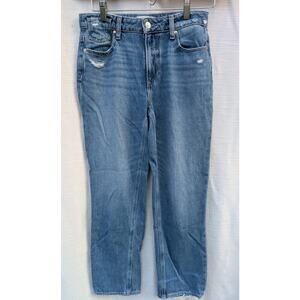 Paige Womens Noella High Rise Relaxed Straight Leg Jeans Sz 25 Distressed Azelea